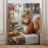 Whimsical Squirrel Café Canvas Kunstdruk