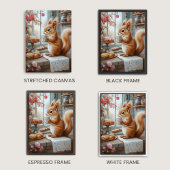 Whimsical Squirrel Café Canvas Kunstdruk