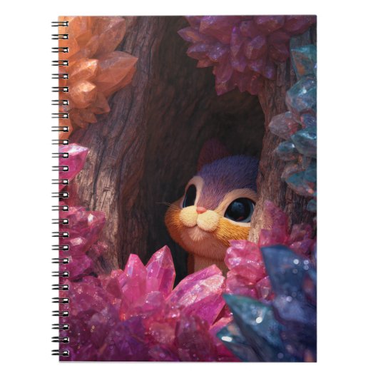 Whimsical Squirrel Rainbow Crystal Notitieboek (Voorkant)