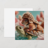 Whimsical Squirrel Riding a Turtle Feestdagenkaart (Voorkant / Achterkant)