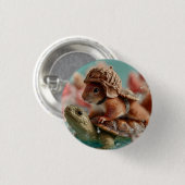 Whimsical Squirrel Riding a Turtle Ronde Button 3,2 Cm (Voorkant /achterkant)