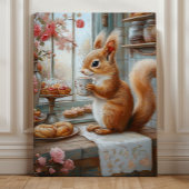 Whimsical Squirrel Tea Party Woodland Kitchen Canvas Afdruk