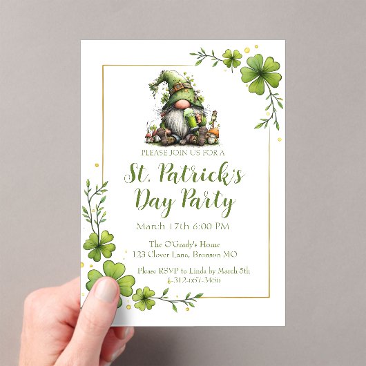 Whimsical St. Patrick’s Day Celebration Invite  Acryl Uitnodigingen (Insitu (Draagbaar))