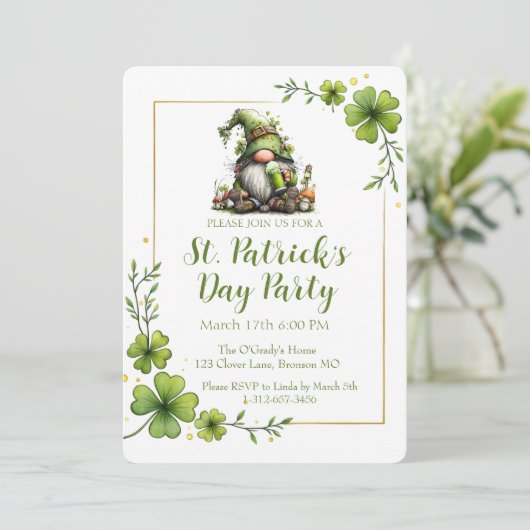 Whimsical St. Patrick’s Day Celebration Invite  Kaart (Staand voorkant)