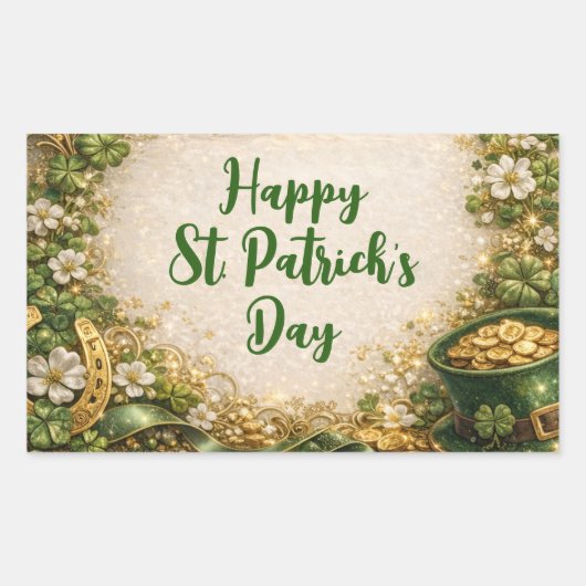 Whimsical St. Patrick’s Day Rechthoekige Sticker (Voorkant)