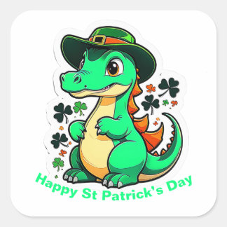 Whimsical St Patrick’s Day Stickers. St Patty Day, Vierkante Sticker