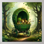 Whimsical St. Patrick’s Day Wagon. St. Patty’s Day Poster (Voorkant)