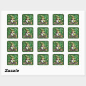 Whimsical St. Patrick's Day Kabouter Feest Vierkante Sticker (Vel)