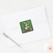 Whimsical St. Patrick's Day Kabouter Feest Vierkante Sticker (Envelop)