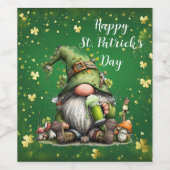Whimsical St. Patrick's Day Kabouter Feest Wijn Etiket (Enkel label)