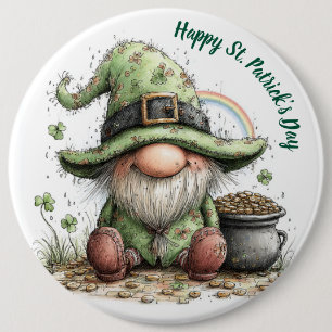 Whimsical St. Patrick's Day-kabouter Ronde Button 6,0 Cm