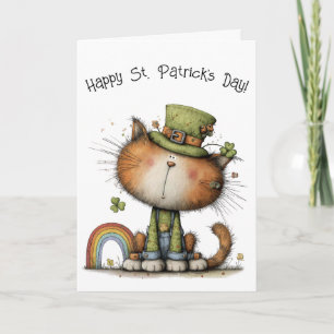 Whimsical St. Patrick's Day Kat Vrolijkheid Kaart