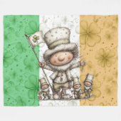 Whimsical St. Patrick's Day-personages Fleece Deken (Voorkant (Horizontaal))