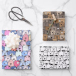 Whimsical Stacked Dogs Inpakpapier Vel<br><div class="desc">Haal de vreugde uit met Whimsical Stacked Dogs die papieren vellen inpakken! Met gestapelde doodle honden van verschillende rassen is dit leuke en speelse ontwerp perfect voor elk hondenliefhebber.</div>