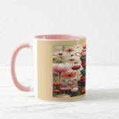 Whimsical Stacked Floral Teacups Art Mug Mok (Links)