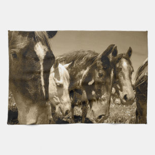 Whimsical Stallions Horse Kitchen Towel Theedoek