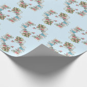 Whimsical Stapelde Waterverf Teacups Cadeaupapier (Hoek)