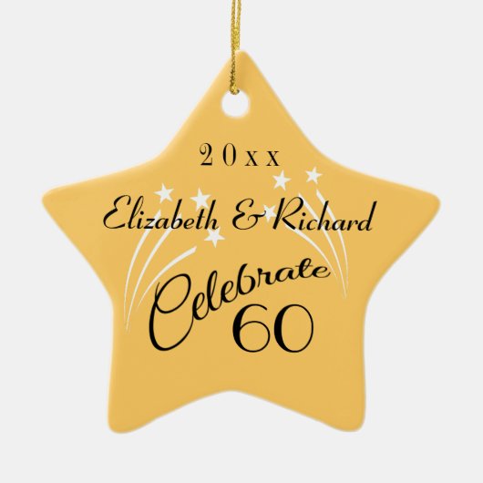 Whimsical Star 60th Anniversary Gifts-Christmas Keramisch Ornament (Voorkant)