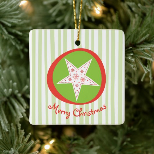Whimsical Star-kerstversiering Keramisch Ornament (Boom)