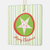 Whimsical Star-kerstversiering Keramisch Ornament (Links)