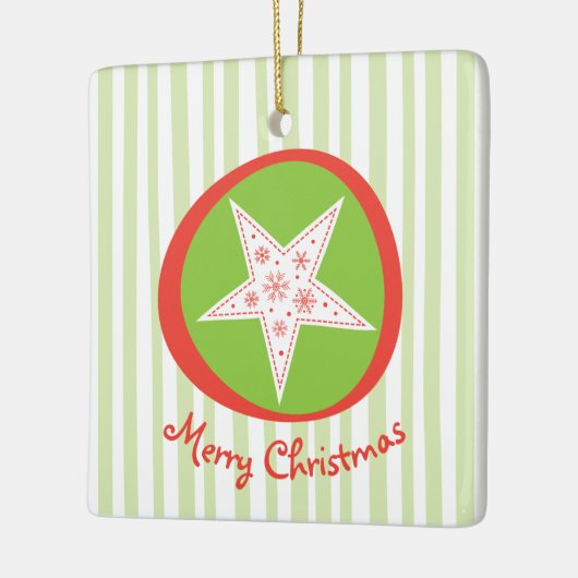 Whimsical Star-kerstversiering Keramisch Ornament (Links)