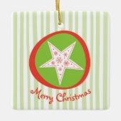 Whimsical Star-kerstversiering Keramisch Ornament (Voorkant)