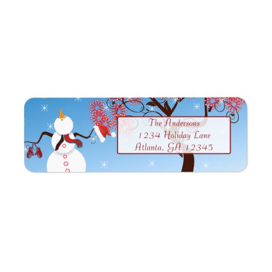 Whimsical Star Snowman Retouradres Etiket (Voorkant)