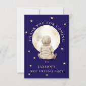 Whimsical Stardust Baby Astronaut First Birthday Bedankkaart (Voorkant)