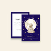 Whimsical Stardust Baby Astronaut First Birthday Bedankkaart