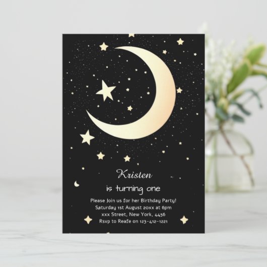 Whimsical Stardust Galactische Verjaardag Kaart (Staand voorkant)