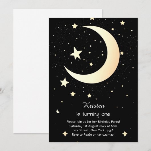 Whimsical Stardust Galactische Verjaardag Kaart (Voorkant / Achterkant)