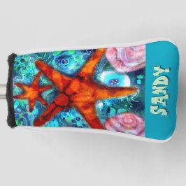 Whimsical Starfish Seashells Beach gepersonaliseer Golfheadcover