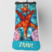 Whimsical Starfish Seashells Beach gepersonaliseer Golfheadcover (Draai 90)
