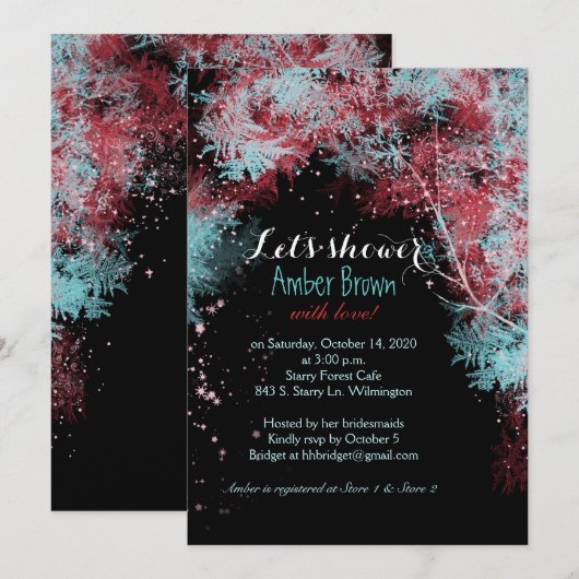 Whimsical Starry Forest Vrijgezellenfeest Kaart (Voorkant / Achterkant)