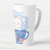Whimsical Starry Kitten Blue Teacup Latte Mug Mok (Rechterhoek)