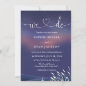 Whimsical Starry Night Script Modern Wedding  Kaart (Voorkant)