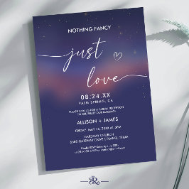 Whimsical Starry Night Script Modern Wedding Kaart