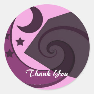 Whimsical Stars and Moon Bedankt Ronde Sticker