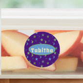 Whimsical Stars and Moons on Paars Personalized Labels