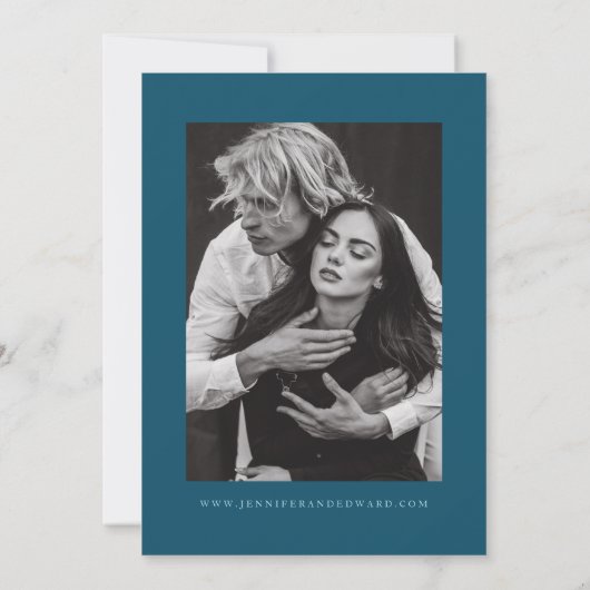 Whimsical Stars Blauwgroen Blauw Sla de datum op Save The Date (Achterkant)