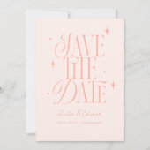Whimsical Stars Blush Pink Save The Date (Voorkant)