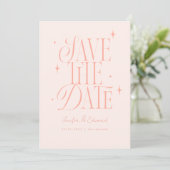 Whimsical Stars Blush Pink Save The Date (Staand voorkant)