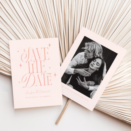 Whimsical Stars Blush Pink Save The Date