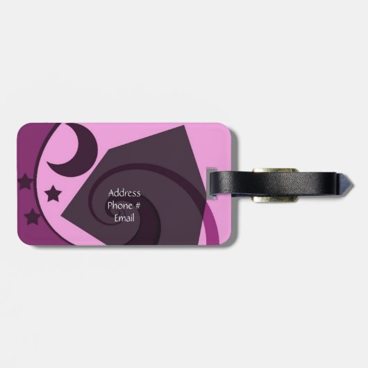 Whimsical Stars en Moon Bagagelabel (Achterkant horizontaal)