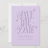Whimsical Stars Lavendel Save The Date (Voorkant)