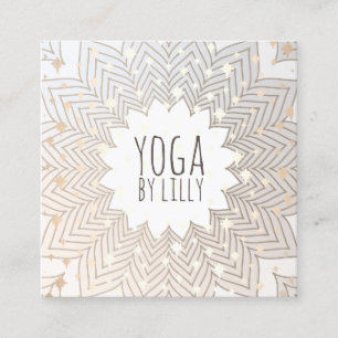 Whimsical Stars Lotus Mandala Flower Yoga Teacher Vierkante Visitekaartje