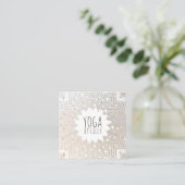Whimsical Stars Lotus Mandala Flower Yoga Teacher Vierkante Visitekaartje (Staand voorkant)
