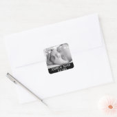 Whimsical Stars Nieuwe Baby Naam en Datum Vierkante Sticker (Envelop)