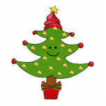 Whimsical Stars Tree Staand Fotobeeldje<br><div class="desc">Fun,  griezelige kerstboom voor een Magisch Seizoen!</div>