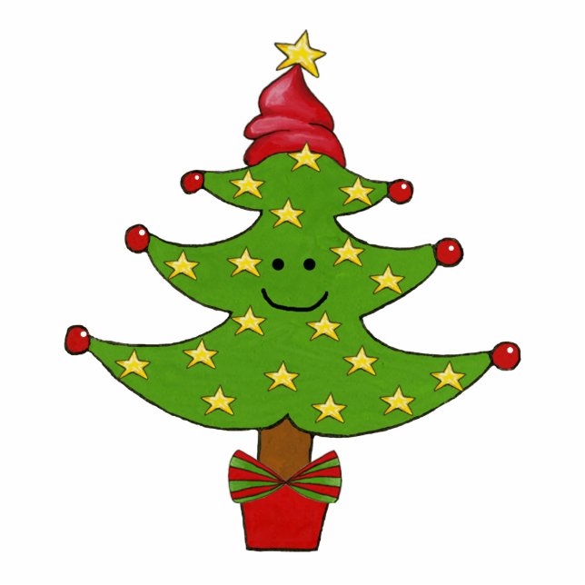 Whimsical Stars Tree Staand Fotobeeldje (Voorkant)